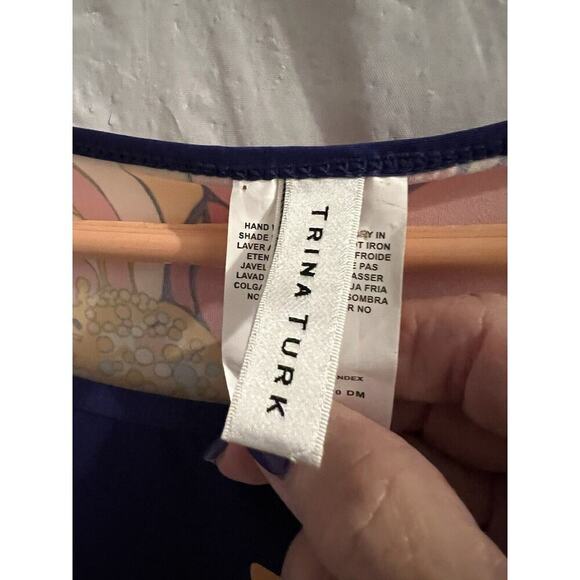 Trina Turk Women Breeze Swim Cover Up Tunic Floral Multi Color Size XL Beach - Picture 4 of 6